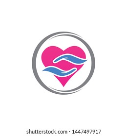 Hand care logo template vector icon business