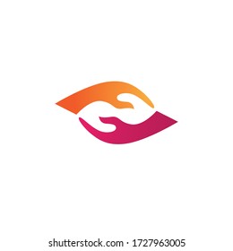 Icono del vector de la plantilla de logotipo de atención manual - Vector