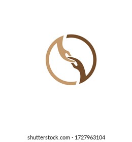 Icono del vector de la plantilla de logotipo de atención manual - Vector