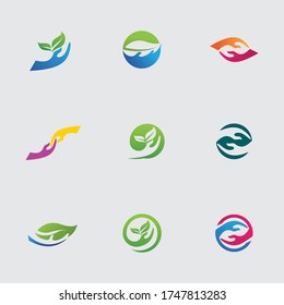 Icono del vector de la plantilla de logotipo de atención manual - Vector