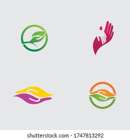 Icono del vector de la plantilla de logotipo de atención manual - Vector