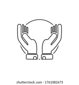 Icono vectorial de la plantilla de logotipo de atención manual Empresa, estilo moderno