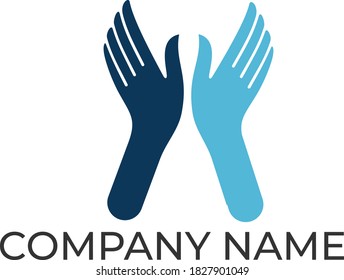 Hand care logo template Vector 
