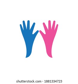 Icono del vector de la plantilla de logotipo de atención manual