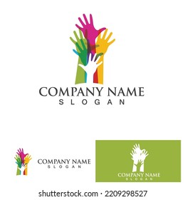 hand care logo template  vector icon business