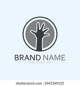 plantilla de logotipo de cuidado de la mano icono de vector negocios