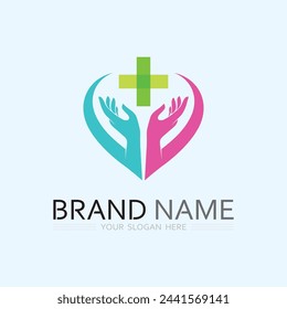 hand care logo template  vector icon business