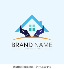 hand care logo template  vector icon business
