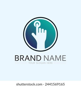 hand care logo template  vector icon business