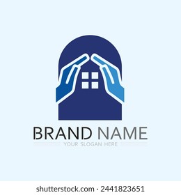 hand care logo template  vector icon business