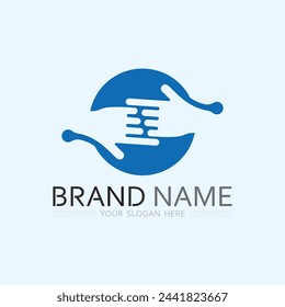 plantilla de logotipo de cuidado de la mano icono de vector negocios