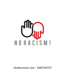 hand care no racism colorful design symbol vector