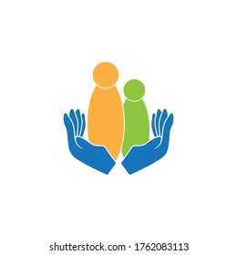 Hand care people icon vector template