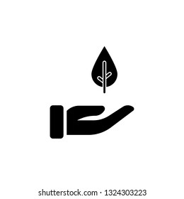 Hand, care, plant icon. Element of ecology isolated icon. Premium quality graphic design icon. Signs and symbols collection icon for websites, web design