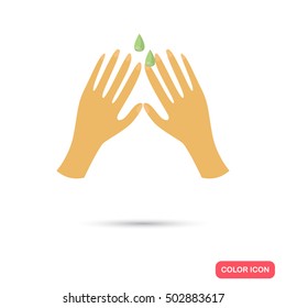 Hand care procedure color flat icon