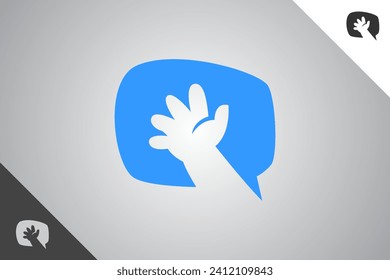 Hand of care symbol. Babies, daycare and parenting logo identity template. Perfect logo for business related to daycare and parenting symbol business. Isolated background. Vector eps 10.