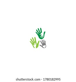 Símbolo de cuidado manual icono plantilla vectorial