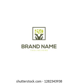 Hand Care Tree Nature Abstract Creative Business Ecology Logo