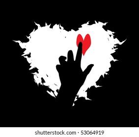 hand caring heart, symbol of protection