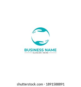 hand caring logo. hand circle logo
