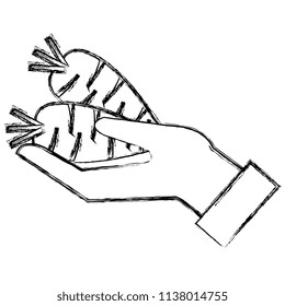 hand with carrot fresh