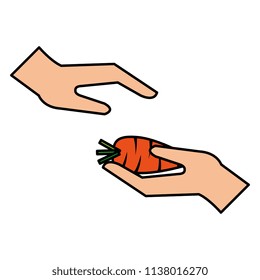 hand with carrot fresh