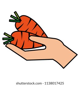 hand with carrot fresh