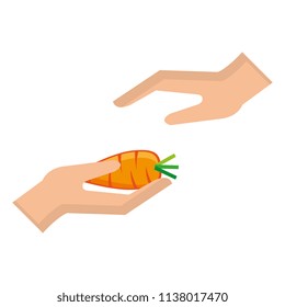 hand with carrot fresh