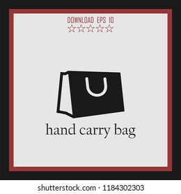 hand carry bag vector icon
