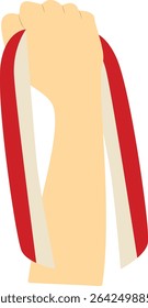 Handtragende indonesische Flagge. Vektorgrafik im Flachdesign