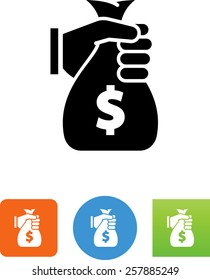 Hand Carrying A Money Bag Icon