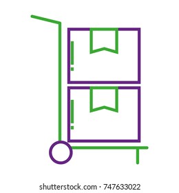 hand cart delivery cardboard boxes storage