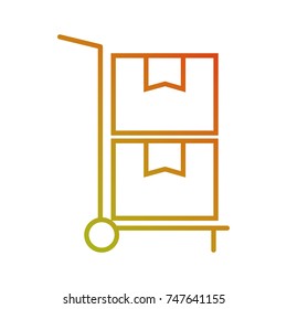 hand cart delivery cardboard boxes storage
