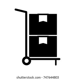 hand cart delivery with gift boxes shopping