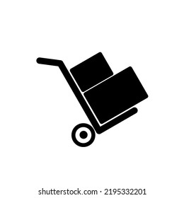 Hand Cart Icon With Simple Design