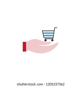 hand and cart icon template design