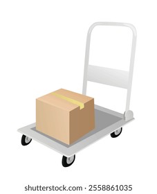 Hand cart for warehouse. vector