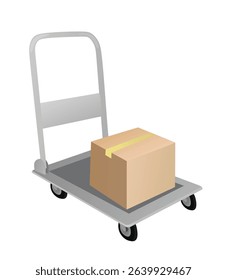 Hand cart for warehouse. vector	