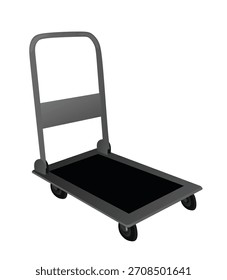Hand cart for warehouse. vector	
