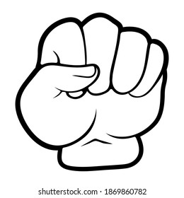 Hand cartoon illustration. Hands for the comic. Fist.