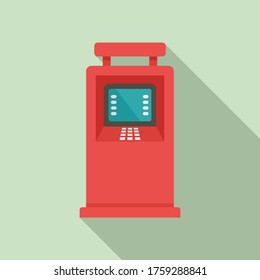 Hand cash atm icon. Flat illustration of hand cash atm vector icon for web design