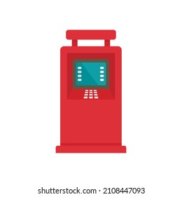 Hand cash atm icon. Flat illustration of hand cash atm vector icon isolated on white background