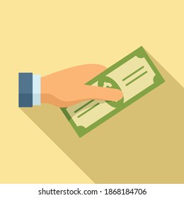 Hand cash bribery icon. Flat illustration of hand cash bribery vector icon for web design
