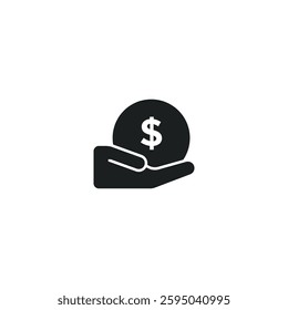 Hand with cash, salary, earnings, Finance icon