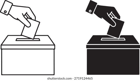 Mano que emite la boleta en el voto del símbolo de la casilla de votación