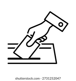 Hand casting a ballot into a box during an election