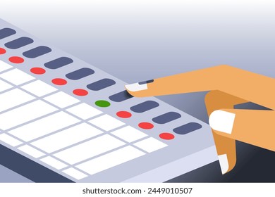 Hand casting vote. Concept for election in India