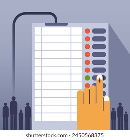 Voto de reparto a mano. Concepto para las elecciones en la India