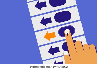 Hand casting vote in Electronic voting machine