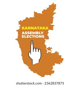 Hand casting vote for Karnataka, state of India